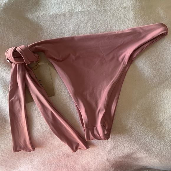 Stone Fox Swim Free People Bikini Bottom Rose Pink XL Side Tie Adjustable NWT - Picture 5 of 9